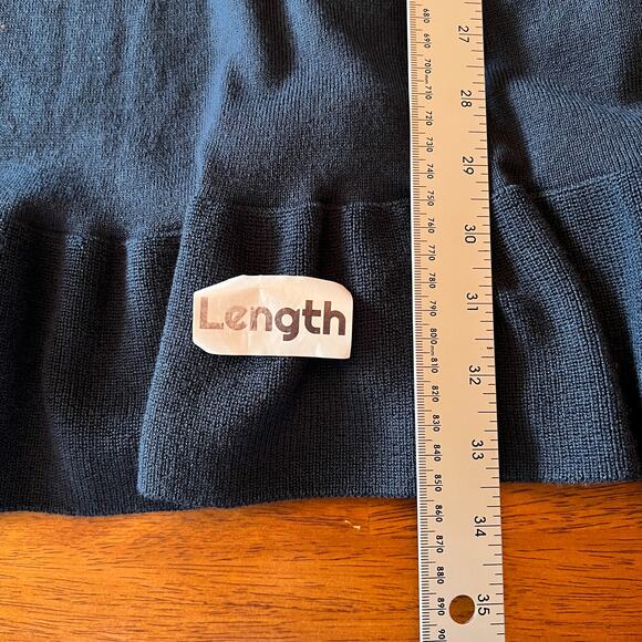 NWT LOFT Womens XSP Navy Wool Tie Neck Sweater Dress Coquette Preppy Holiday‎ - Picture 10 of 11